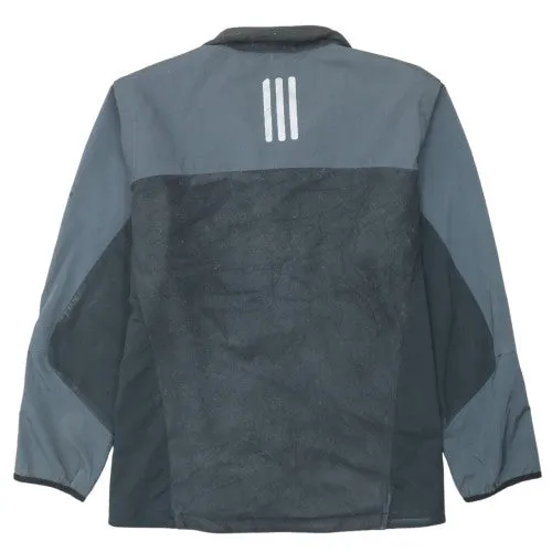 Adidas Black Full Zip Jacket Men's Large Three Stripe Back Reflective Outdoor Outerwear sold by Vintage Club product image thumbnail 2