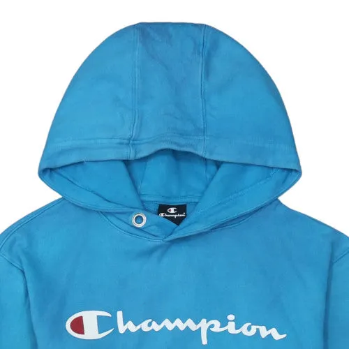 Champion Turquoise Blue Hoodie Men's Small Printed Logo Kangaroo Pocket Pullover Sweatshirt sold by Vintage Club product image thumbnail 3