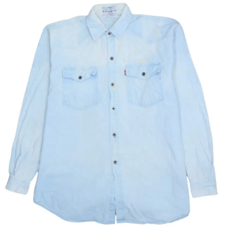 Levi's Light Blue Denim Shirt Men's Large Western Pockets Long Sleeve Casual Top sold by Vintage Club