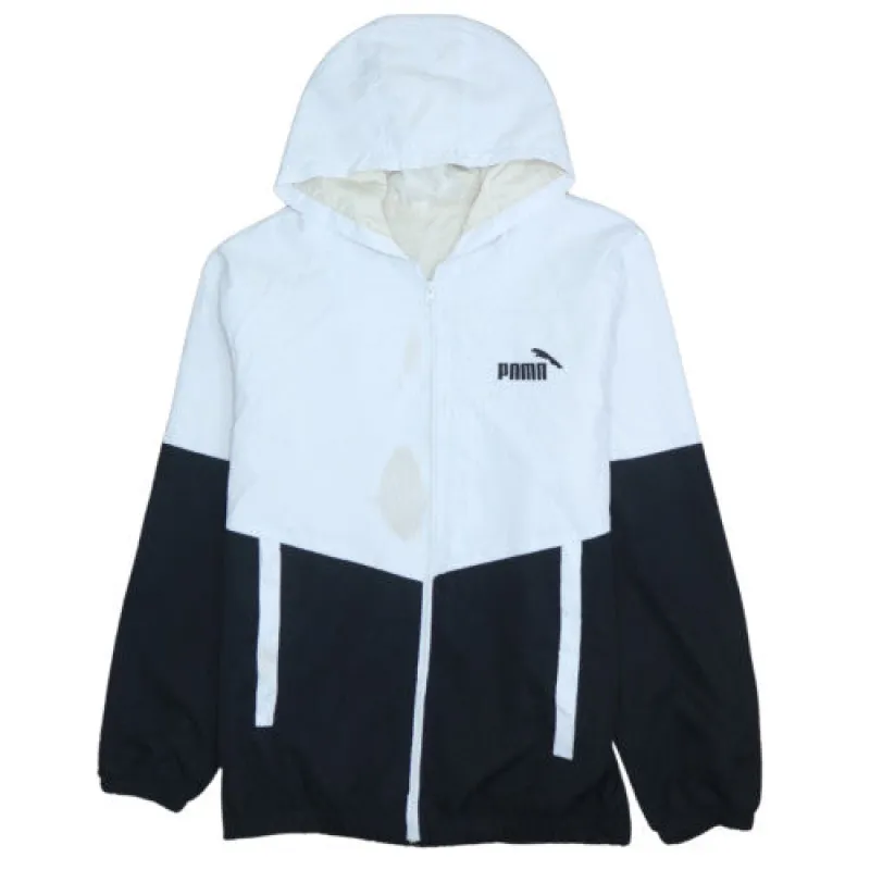 Puma Black White Hoodie Men's Medium Full Zip Colour Block Logo Jacket Top sold by Vintage Club