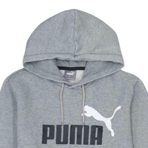 Puma Grey Hoodie Men's Small Printed Logo Kangaroo Pocket Drawstring Pullover Sweatshirt sold by Vintage Club product image thumbnail 3