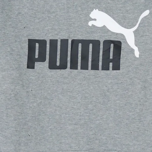 Puma Grey Hoodie Men's Small Printed Logo Kangaroo Pocket Drawstring Pullover Sweatshirt sold by Vintage Club product image thumbnail 4