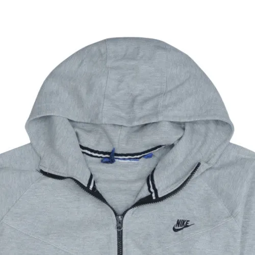 Nike Light Grey Full Zip Hoodie Men's Large Embroidered Swoosh Zip Pockets Sweatshirt sold by Vintage Club product image thumbnail 3