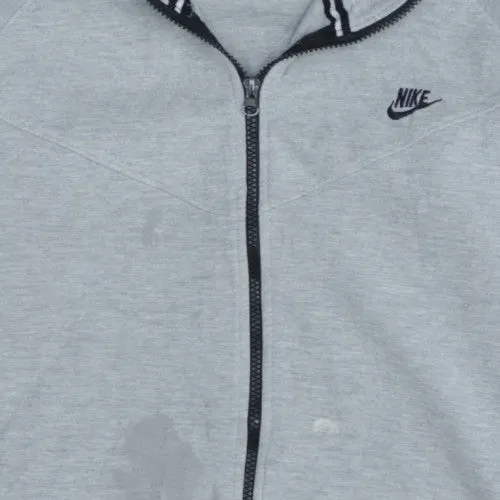 Nike Light Grey Full Zip Hoodie Men's Large Embroidered Swoosh Zip Pockets Sweatshirt sold by Vintage Club product image thumbnail 4