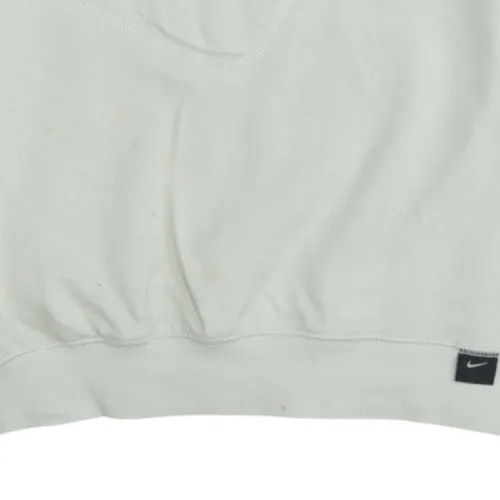 Nike Cream Short Sleeve Hoodie Women’s Large Asymmetric Pocket Minimal Logo Sweatshirt Top sold by Vintage Club product image thumbnail 5