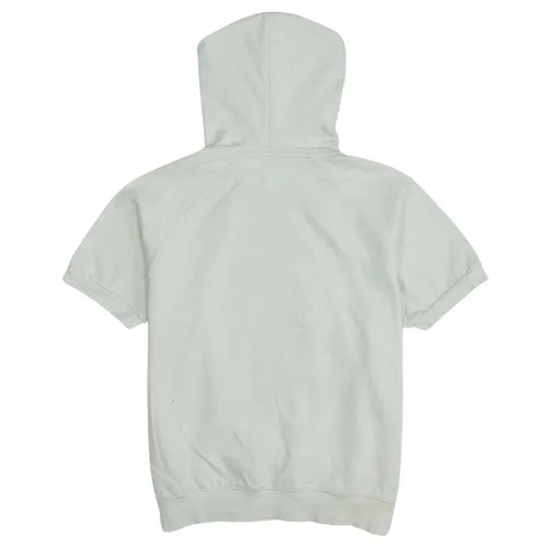 Nike Cream Short Sleeve Hoodie Women’s Large Asymmetric Pocket Minimal Logo Sweatshirt Top sold by Vintage Club product image thumbnail 2