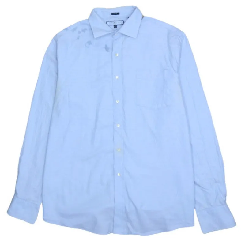 Tommy Hilfiger Light Blue Shirt Men's XLarge Long Sleeve Pocket Ithaca Dress Shirt sold by Vintage Club