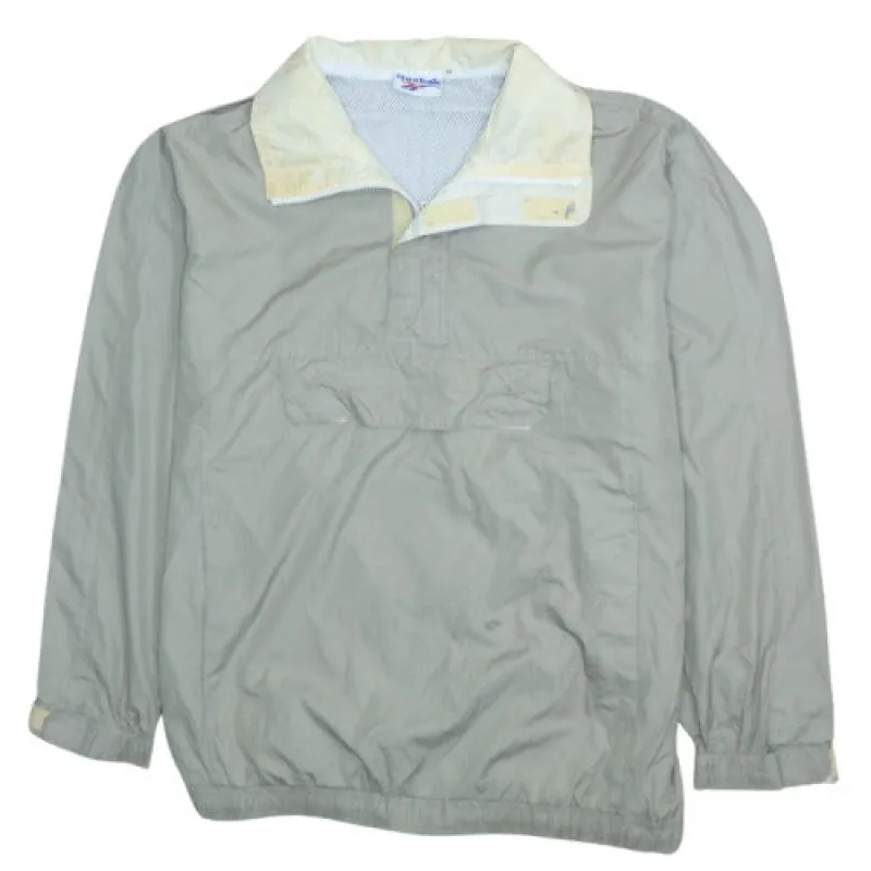 Reebok Khaki Green Windbreaker Jacket Men's XLarge Half Zip Front Pocket Mesh Lining Pullover sold by Vintage Club