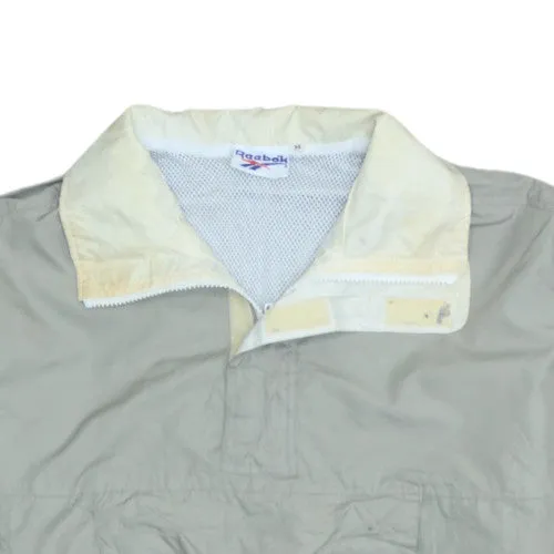 Reebok Khaki Green Windbreaker Jacket Men's XLarge Half Zip Front Pocket Mesh Lining Pullover sold by Vintage Club product image thumbnail 3