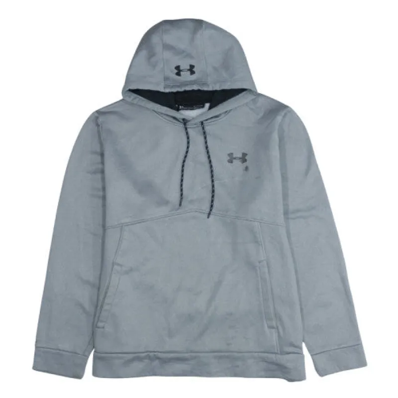 Under Armour Grey Hoodie Men's XLarge Embroidered Chest Logo Kangaroo Pocket Pullover Sweatshirt sold by Vintage Club