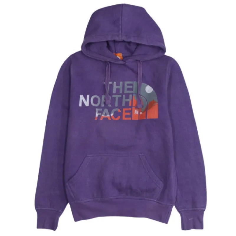 The North Face Purple Hoodie Men's Medium Printed Logo Kangaroo Pocket Pullover Sweatshirt sold by Vintage Club