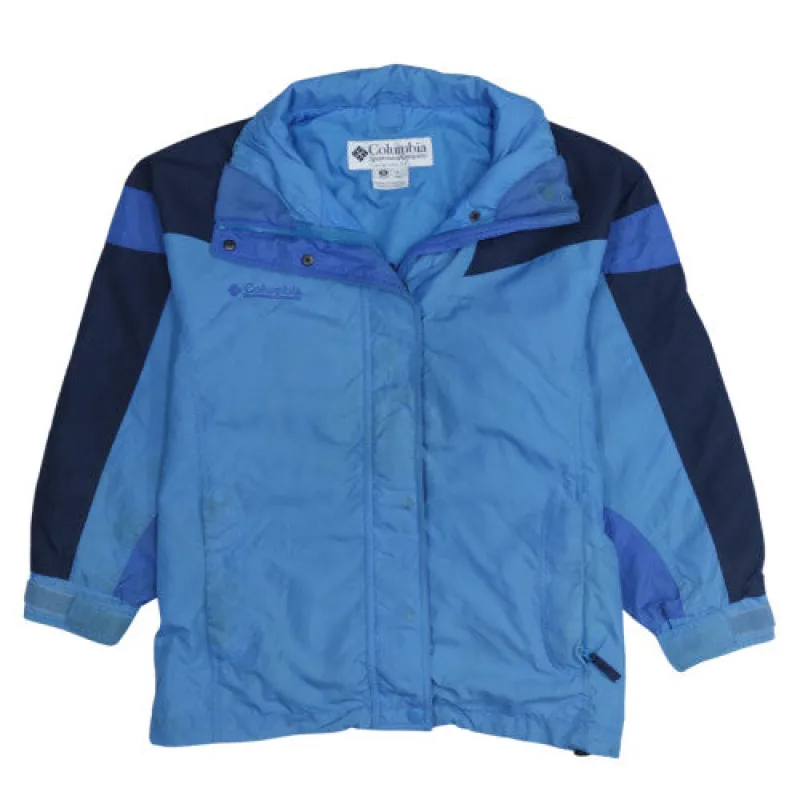 Columbia Light Blue Windbreaker Jacket Women’s Small Colour Block Zip Pockets Outdoor Shell made by Columbia