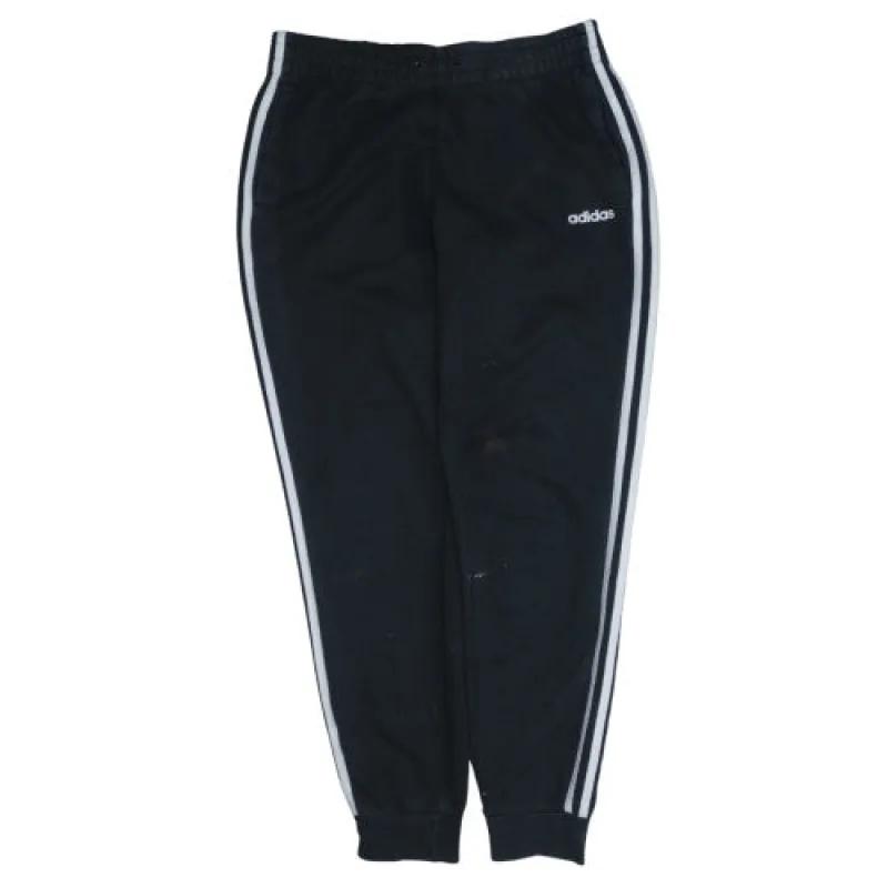 Adidas Black Joggers Women’s Medium Three Stripe Legs Embroidered Logo Cuffed Sweatpants sold by Vintage Club