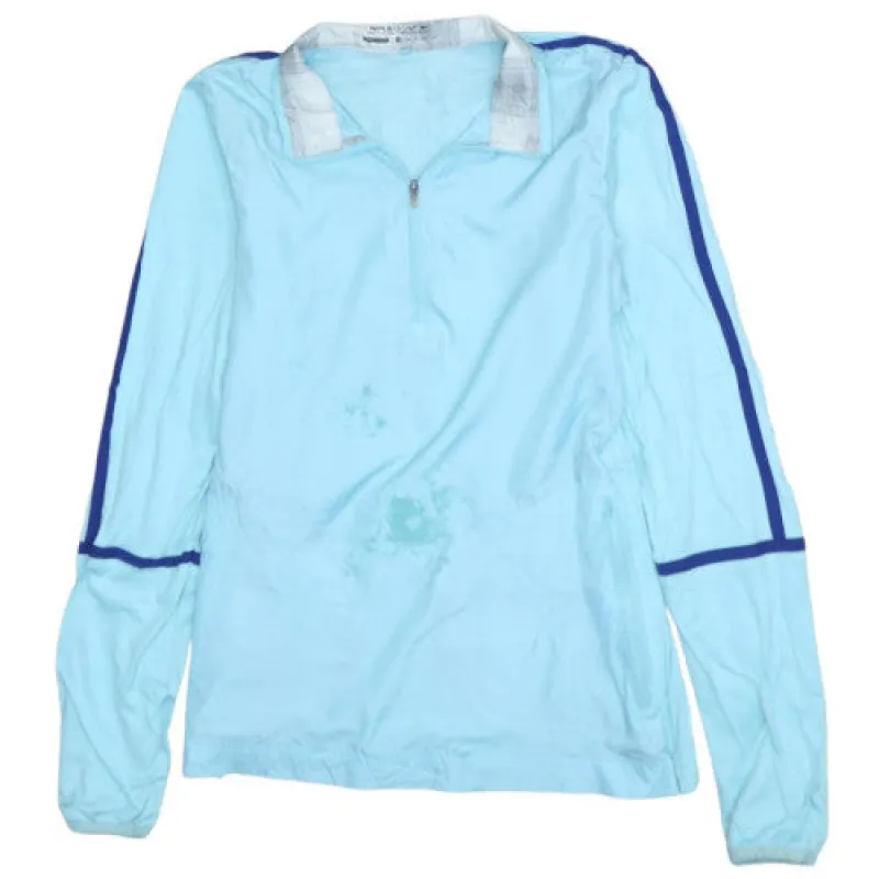Nike Light Blue Windbreaker Men’s XSmall Quarter Zip Striped Sleeve Golf Jacket Top sold by Vintage Club
