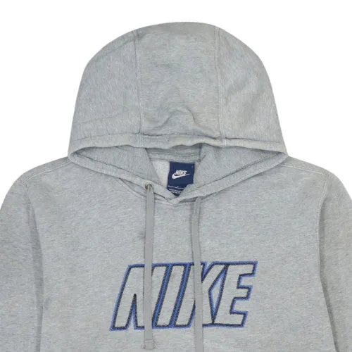 Nike Grey Hoodie Men's Small Embroidered Spellout Logo Kangaroo Pocket Pullover Sweatshirt sold by Vintage Club product image thumbnail 3