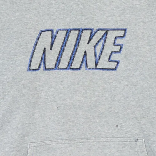 Nike Grey Hoodie Men's Small Embroidered Spellout Logo Kangaroo Pocket Pullover Sweatshirt sold by Vintage Club product image thumbnail 4