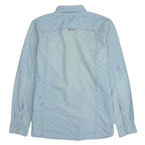 Tommy Hilfiger Light Blue Shirt Men's Large Patterned Hilfiger Denim Long Sleeve Button Up sold by Vintage Club product image thumbnail 2
