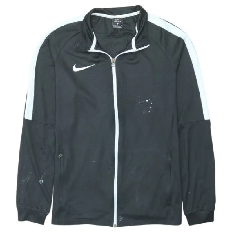Nike Black Track Jacket Men's Large White Stripe Sleeves Dri-Fit Zip Pockets Outerwear sold by Vintage Club