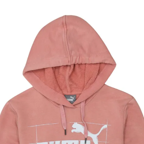 Puma Salmon Pink Hoodie Men's Small Printed Box Logo Kangaroo Pocket Pullover Sweatshirt sold by Vintage Club product image thumbnail 3