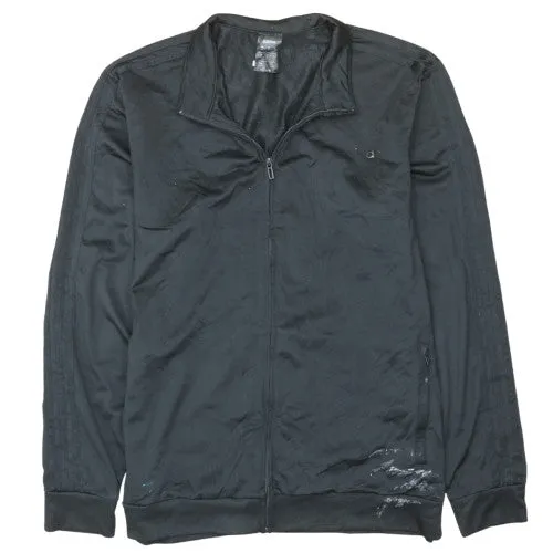 Adidas Black Track Jacket Men's XLarge Zip Pockets Subtle Logo Three Stripe Sleeves Outerwear sold by Vintage Club