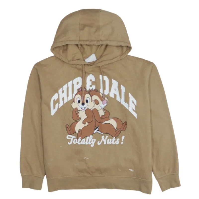 Disney Brown Hoodie Men's Medium Chip & Dale Printed Graphic Pullover Sweatshirt sold by Vintage Club