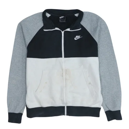 Nike Black Grey Full Zip Sweatshirt Men's Medium Embroidered Swoosh Colour Block Jacket Top sold by Vintage Club