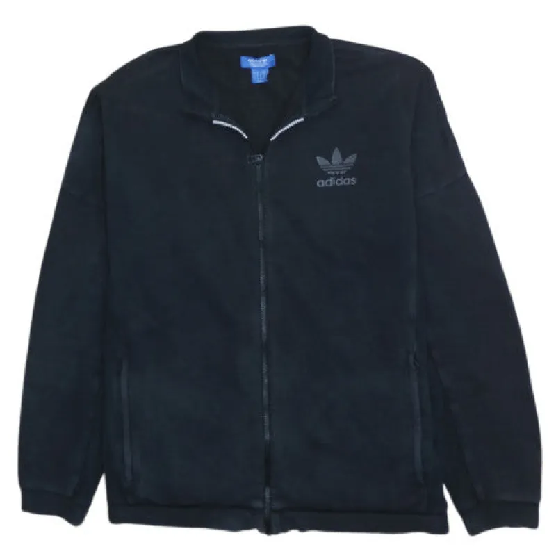 Adidas Black Full Zip Sweatshirt Men’s Medium Trefoil Logo Fleece Jacket Top sold by Vintage Club