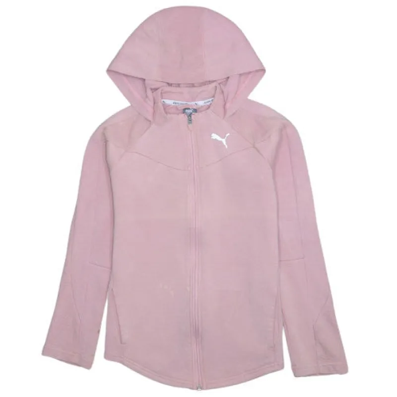 Puma Pink Full Zip Hoodie Women’s XLarge Printed Chest Logo Side Pockets Sweatshirt sold by Vintage Club