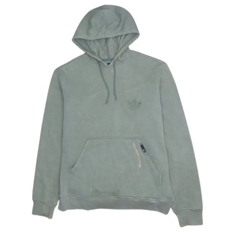 Adidas Sage Green Hoodie Men's Large Trefoil Logo Kangaroo Pocket Pullover Sweatshirt made by Adidas