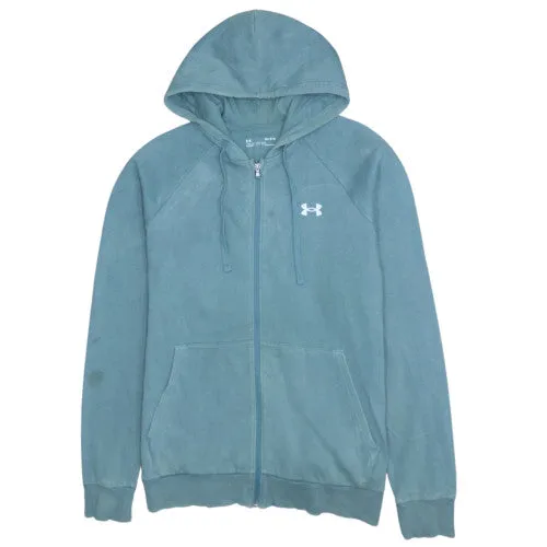 Under Armour Teal Full Zip Hoodie Men's Medium ColdGear Embroidered Logo Pockets Sweatshirt sold by Vintage Club