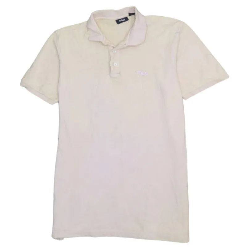Fila Pale Pink Polo Shirt Men's Large Embroidered Chest Logo Short Sleeve Casual Top sold by Vintage Club