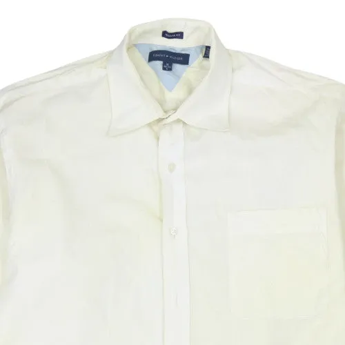 Tommy Hilfiger Pale Yellow Shirt Men's Large Regular Fit Long Sleeve Pocket Button Up sold by Vintage Club product image thumbnail 3