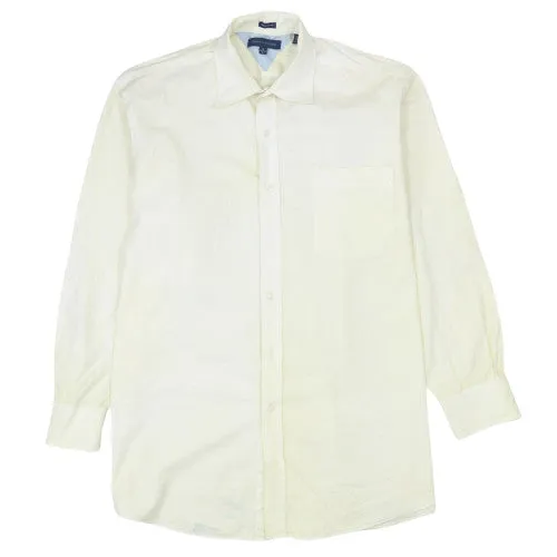 Tommy Hilfiger Pale Yellow Shirt Men's Large Regular Fit Long Sleeve Pocket Button Up sold by Vintage Club