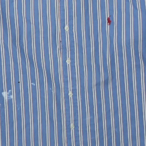 Polo Ralph Lauren Blue Striped Shirt Men's XLarge Embroidered Pony Button Up Casual Top sold by Vintage Club product image thumbnail 4