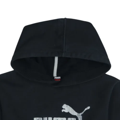 Puma Black Hoodie Women’s XLarge Printed Logo Kangaroo Pocket Pullover Sweatshirt sold by Vintage Club product image thumbnail 3