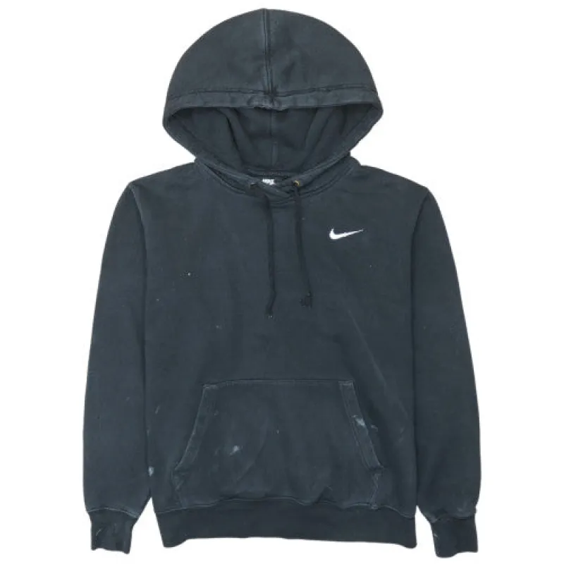 Nike Black Hoodie Men's Small Embroidered Swoosh Kangaroo Pocket Pullover Sweatshirt made by Nike