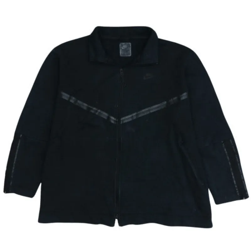 Nike Black Full Zip Jacket Men's XLarge Tonal Swoosh Chevron Stripe Track Top sold by Vintage Club