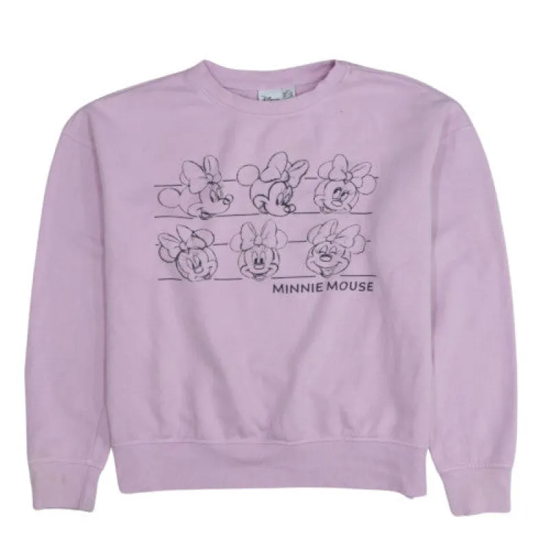Disney Lilac Pink Sweatshirt Women's XXSmall Minnie Mouse Printed Graphic Crewneck Pullover Fleece Top sold by Vintage Club