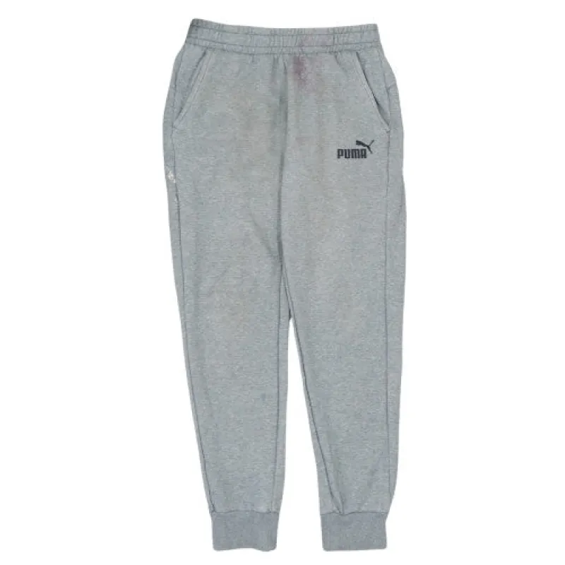 Puma Light Grey Joggers Men's Medium Printed Logo Elastic Waist Cuffed Sweatpants made by Puma