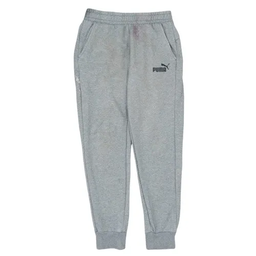 Puma Light Grey Joggers Men's Medium Printed Logo Elastic Waist Cuffed Sweatpants sold by Vintage Club