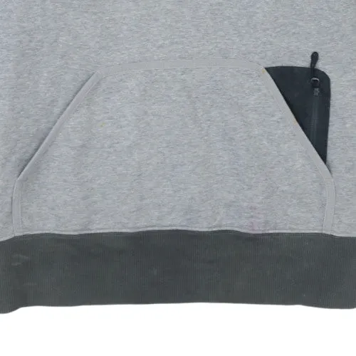 Nike Grey Hoodie Men's Medium Embroidered Swoosh Zip Pocket Contrast Hem Pullover Sweatshirt sold by Vintage Club product image thumbnail 5