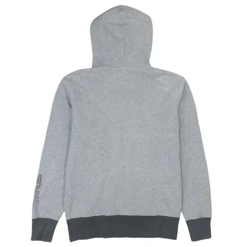 Nike Grey Hoodie Men's Medium Embroidered Swoosh Zip Pocket Contrast Hem Pullover Sweatshirt sold by Vintage Club product image thumbnail 2