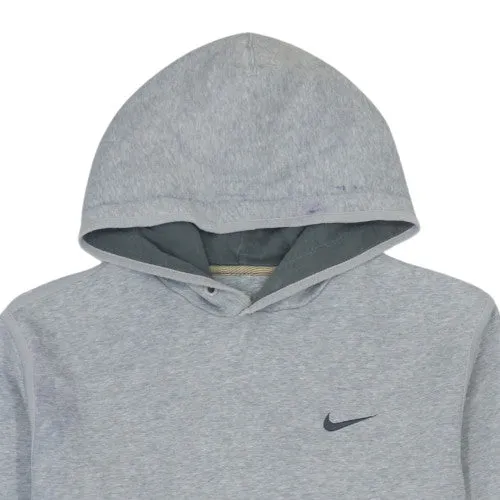 Nike Grey Hoodie Men's Medium Embroidered Swoosh Zip Pocket Contrast Hem Pullover Sweatshirt sold by Vintage Club product image thumbnail 3