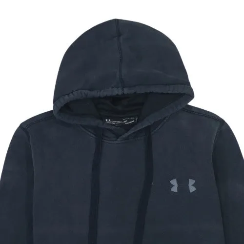 Under Armour Black Hoodie Men's Small ColdGear Fitted Embroidered Logo Kangaroo Pocket Pullover Sweatshirt sold by Vintage Club product image thumbnail 3