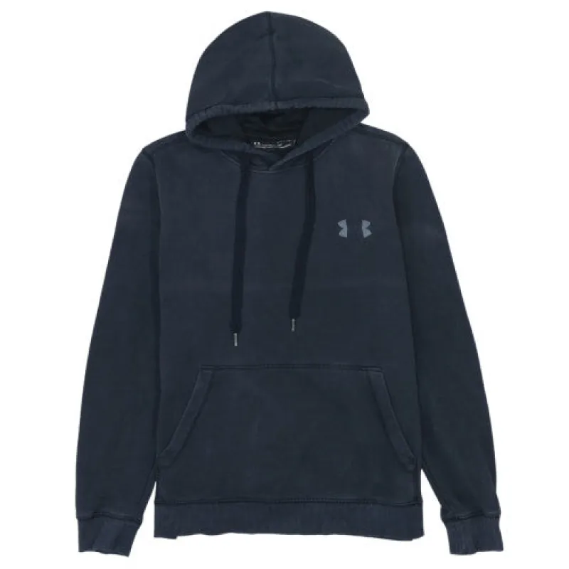 Under Armour Black Hoodie Men's Small ColdGear Fitted Embroidered Logo Kangaroo Pocket Pullover Sweatshirt sold by Vintage Club
