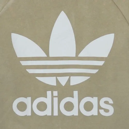 Adidas Beige Cream Hoodie Men's Small Trefoil Printed Logo Kangaroo Pocket Pullover Sweatshirt sold by Vintage Club product image thumbnail 4