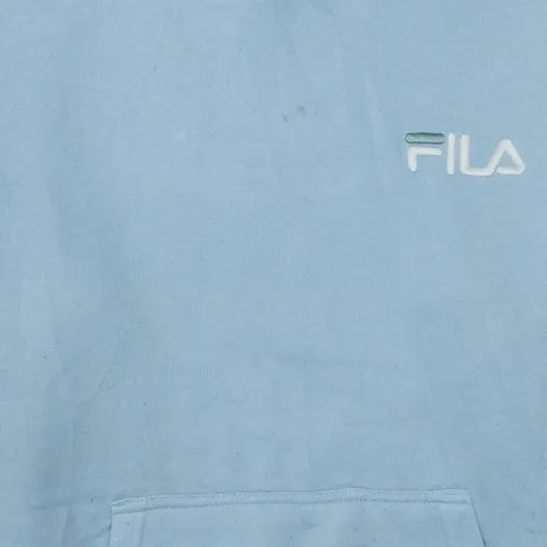 Fila Light Blue Hoodie Men’s Large Embroidered Chest Logo Kangaroo Pocket Pullover Sweatshirt sold by Vintage Club product image thumbnail 4
