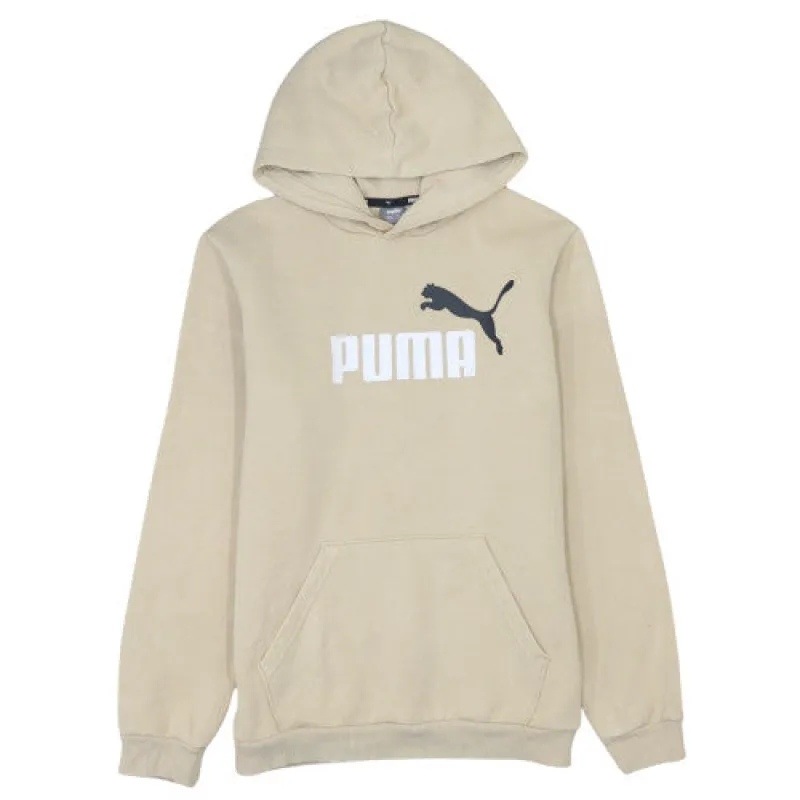 Puma Beige Cream Hoodie Women’s XLarge Printed Logo Kangaroo Pocket Pullover Sweatshirt made by Puma