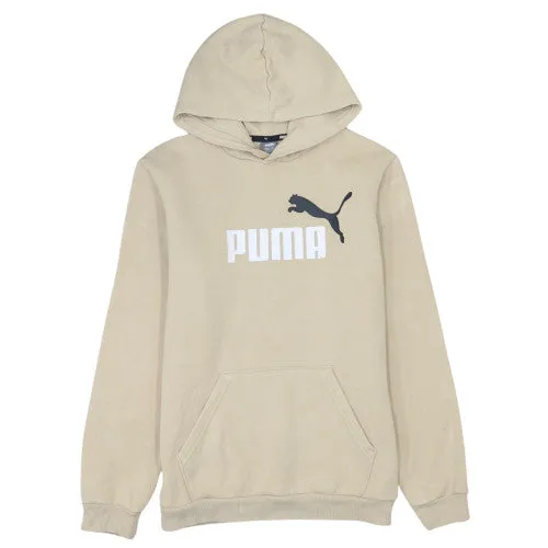 Puma Beige Cream Hoodie Women’s XLarge Printed Logo Kangaroo Pocket Pullover Sweatshirt sold by Vintage Club
