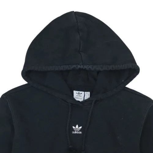 Adidas Faded Black Hoodie Women’s Small Trefoil Embroidered Logo Kangaroo Pocket Pullover Sweatshirt sold by Vintage Club product image thumbnail 3
